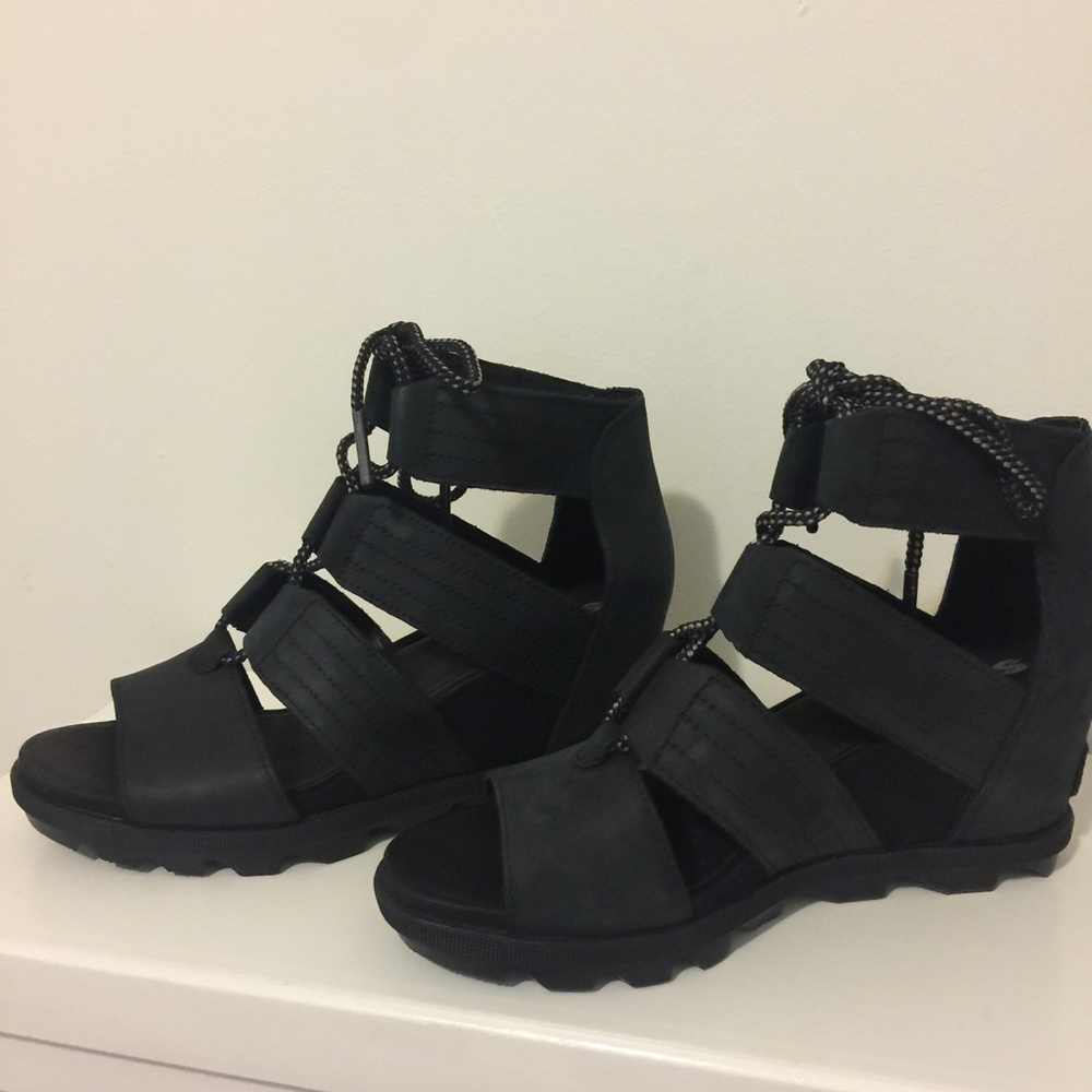 $150 NIB Sorel Black Joanie Cage Sandal. - Picture 6 of 7